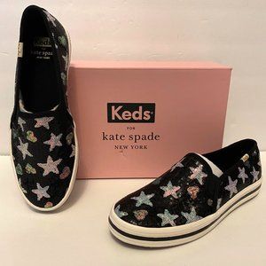 Keds x Kate Spade Double Decker Heart Star Sneakers Sequence Slip On Shoes 6.5M